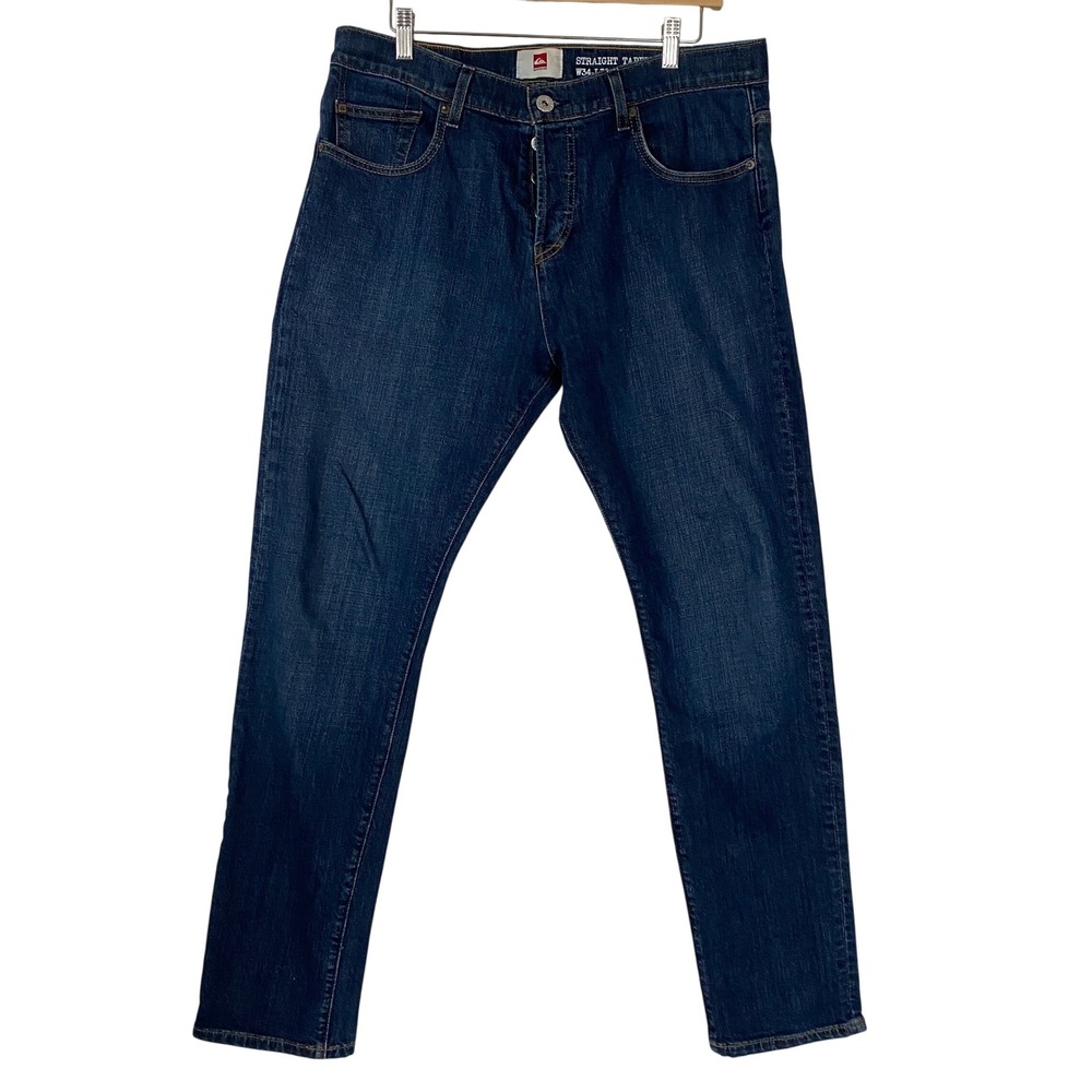 Quiksilver‎ Men Straight Tapered Dark Wash Denim Jeans W34 L32